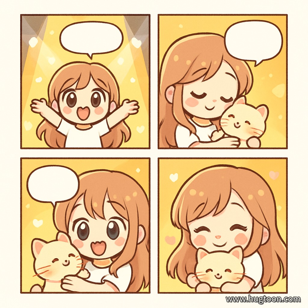 안겨있는 고양이 무대